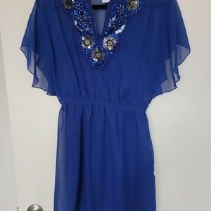 Party dress in beautiful royal blue color